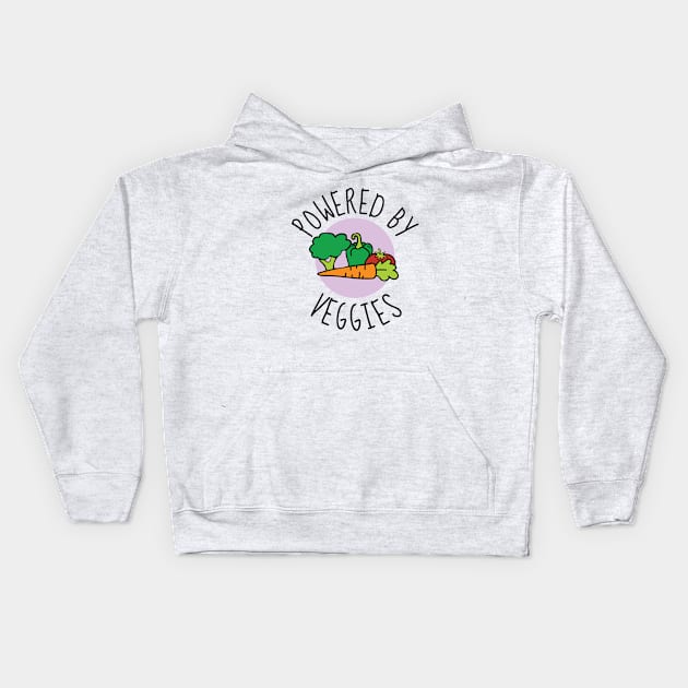 Powered By Veggies Kids Hoodie by DesignArchitect